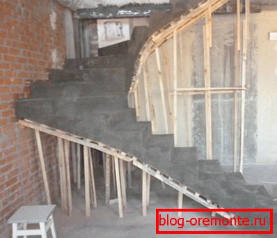 The finished result, after the formwork for the stairs made of concrete removed The finished result, after the formwork for the stairs made of concrete removed