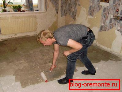 Primer concrete floor