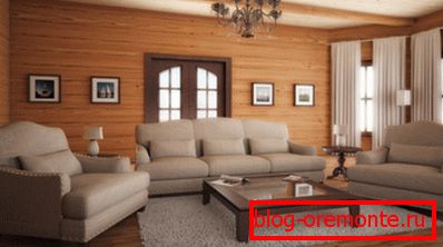 Interior of a wooden house Interior of a wooden house
