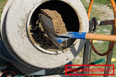Making concrete with a concrete mixer Making concrete with a concrete mixer