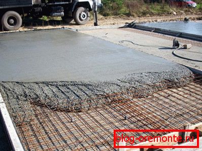 Production of the slab independently according to the principle of reinforcement and tamping with concrete Production of the slab independently according to the principle of reinforcement and tamping with concrete