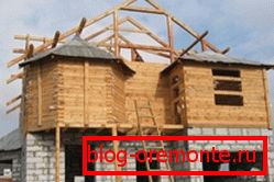 Combined house - foam block and wood at the same time Combined house - foam block and wood at the same time