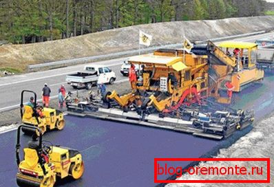 Integrated road laying. Integrated road laying.