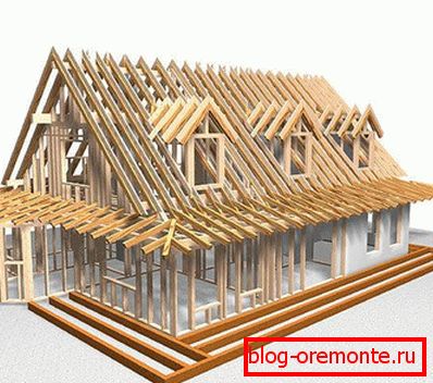 The construction of the house of timber: rafter system The construction of the house of timber: rafter system