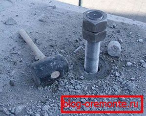 Fastening products in the concrete surface Fastening products in the concrete surface