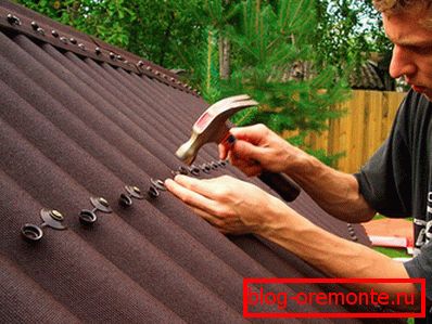 Fastening roofing material