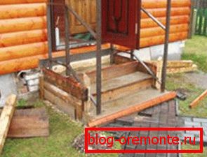 Porch to the wooden house. Porch to the wooden house.