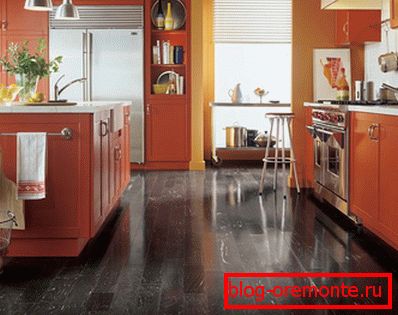 Mirror laminate in the kitchen