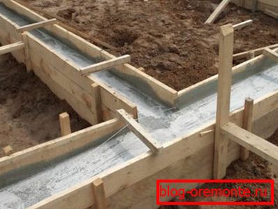 Strip foundation with formwork Strip foundation with formwork