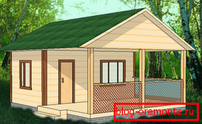 Summer kitchen with a large veranda. Summer kitchen with a large veranda.