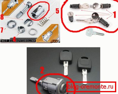 Lock cylinder disassembled