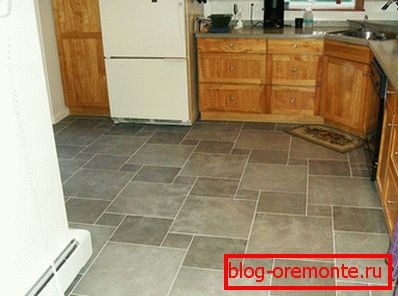 Linoleum under the tile