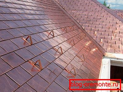 Copper tiles в виде прямоугольных плиток