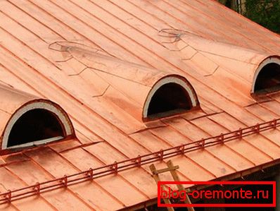 Copper faltsevy roof