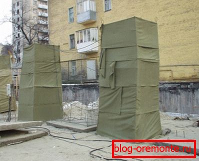 The method of creating columns using teplyak or thermos The method of creating columns using teplyak or thermos
