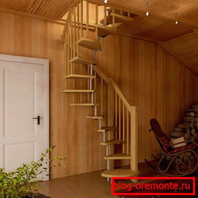 Monolithic staircase to the attic