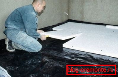 Installation of extruded polystyrene foam as a heater Installation of extruded polystyrene foam as a heater