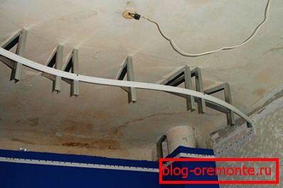Frame installation if the ceiling is multi-level