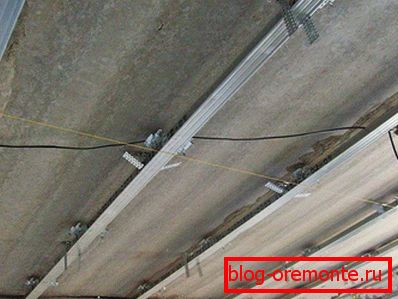 The framework under the drywall metal The framework under the drywall metal