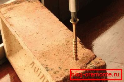 Installation of the self-tapping screw in concrete without drilling Installation of the self-tapping screw in concrete without drilling