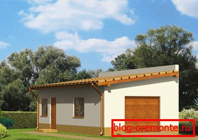 Garage with a lean-to roof