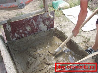 In the photo - concrete solution