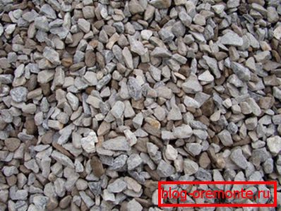 In the photo - clean crushed stone, necessarily the condition of high-quality mortar