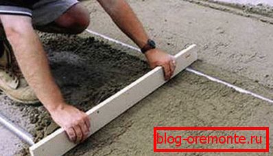 In the photo - the use of dry screed In the photo - the use of dry screed