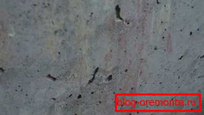 In the photo - pores in the wall, which will have something to fill In the photo - pores in the wall, which will have something to fill
