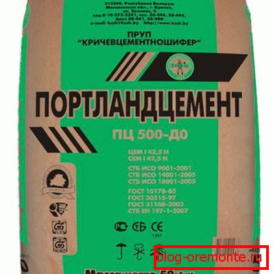 In the photo - cement M500 without additives, ideal for a solid foundation