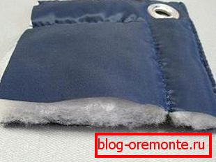 In the photo - a piece of cloth with a padding polyester, fixed to the formwork with grommets. In the photo - a piece of cloth with a padding polyester, fixed to the formwork with grommets.