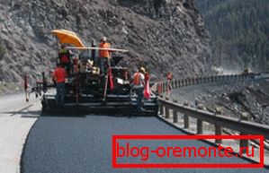 In the photo - the process of laying material In the photo - the process of laying material