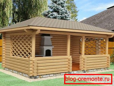 The photo is a great example of a gazebo from a bar - as a variant of the annex to the house The photo is a great example of a gazebo from a bar - as a variant of the annex to the house