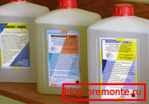 The photo shows a chemical solution to improve the performance properties of the frozen monolithic solution.