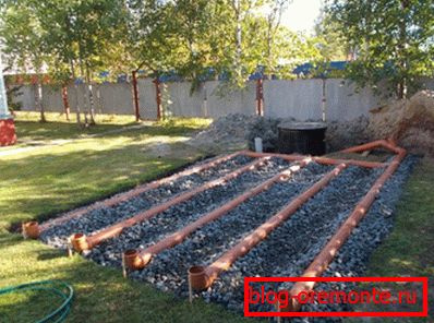 On soils with low absorbency, another construction is used instead of a well - a filtration field. On soils with low absorbency, another construction is used instead of a well - a filtration field.