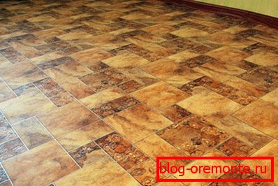 On linoleum