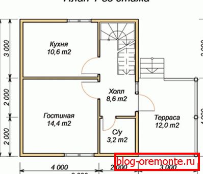 On the first floor you can put 4 rooms and a hall. On the first floor you can put 4 rooms and a hall.