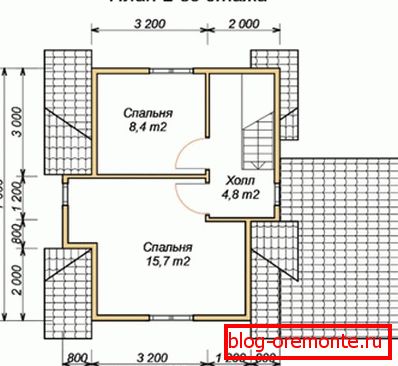 On the second floor we place 2 bedrooms On the second floor we place 2 bedrooms