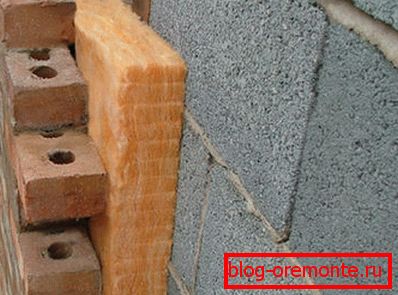 External warming of walls with mineral wool External warming of walls with mineral wool