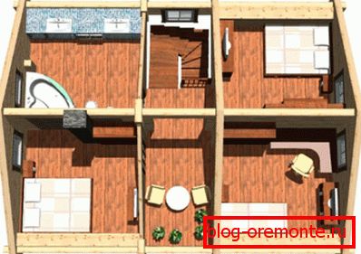 Volumetric 3D-model of the internal layout of the second floor Volumetric 3D-model of the internal layout of the second floor