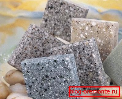 Facing tiles of plastic concrete Facing tiles of plastic concrete