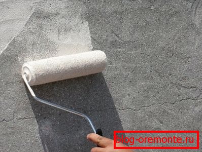 Concrete treatment with primer is a guarantee of a high degree of adhesion Concrete treatment with primer is a guarantee of a high degree of adhesion