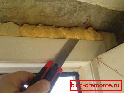 Construction foam trimming Construction foam trimming