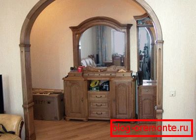 Aperture in the form of an arch-ellipsoid arched doorway decoration
