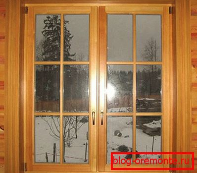 The window of pine timber The window of pine timber