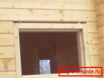 The window окон в брусовой бане The window окон в брусовой бане