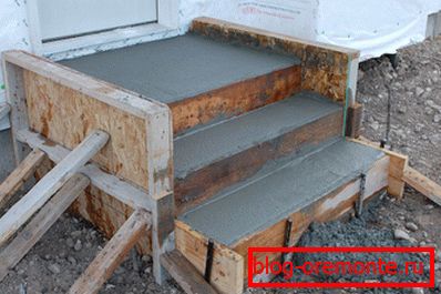 Formwork filled with mortar Formwork filled with mortar