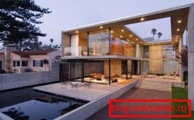 The original project of the house of glass and concrete The original project of the house of glass and concrete