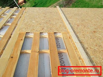 OSB shields on the roof sheathing