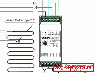 Features of connection of a temperature regulator